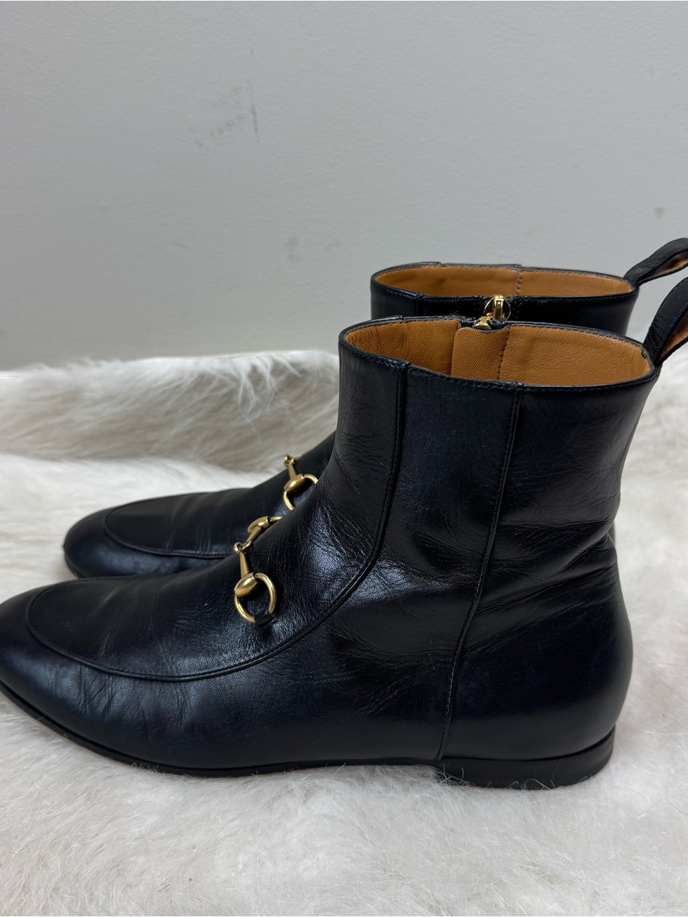 Gucci Malaga Jordaan Black Leather Horsebit Ankle Boots 39 - Picture 6 of 11